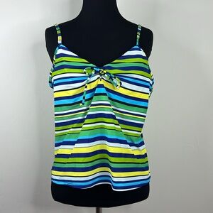 ISLANDER Stripe Swim Tankini Top 12